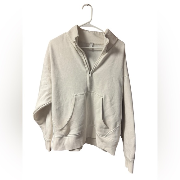 Zella Tops - Zella Off-White Quarter-Zip Hoodie